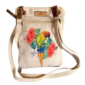 Guy Harvey Parrot Cotton Canvas Crossbody Shoulder Bag